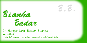 bianka badar business card